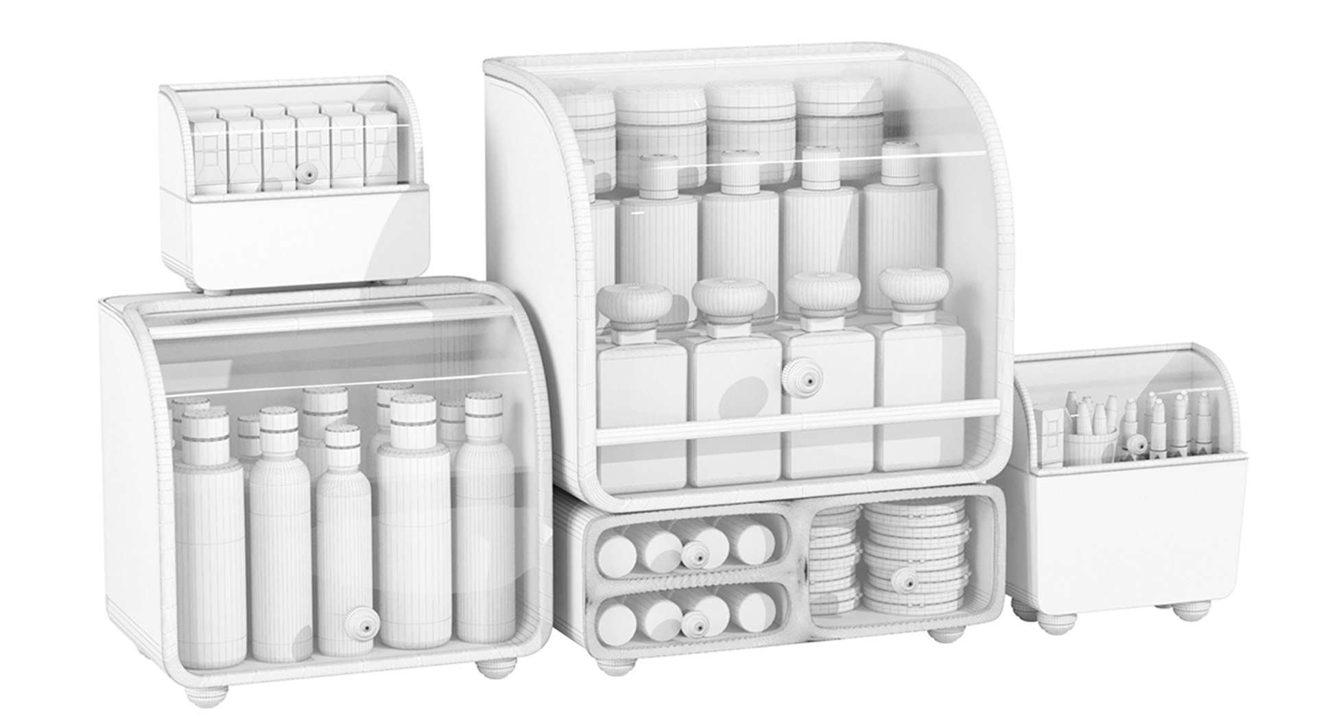 Designer Shelf With Luxury Cosmetics For Bathroom Or Beauty Salon 2 3D ...