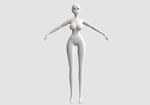 curvy female body 3D model