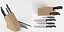 3D kitchen knives wooden stand