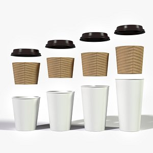 3D coffee cups model