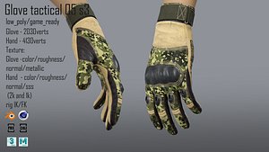 3D model FPS hand glove tactical 05 s3