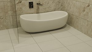 Low Poly High Detail Bathroom Tub 3D Model for Games and Renders Low-poly 3D model