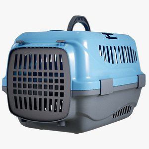 Pet Plastic Carrier Blue model