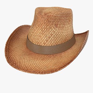 straw cowboy hat 3d model