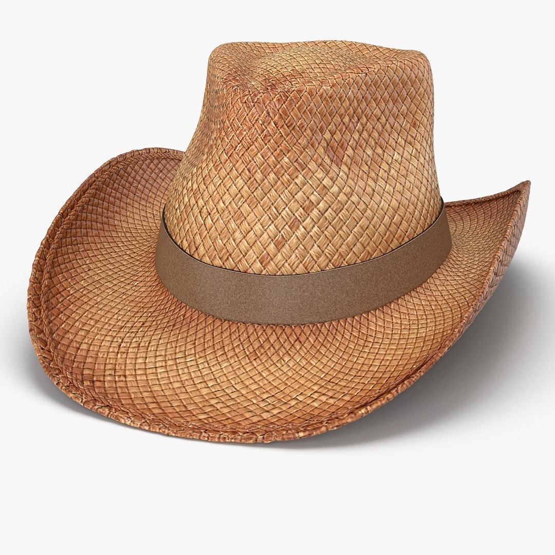 Straw Cowboy Hat 3D Model 3D model preview