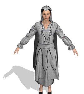 woman traditional clothes 3D model