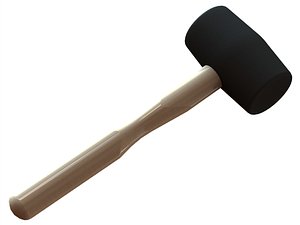 3D model Rubber Mallet with Wooden Handle