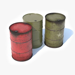 steel barrels 3D model