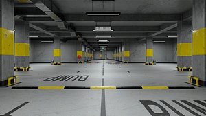 Underground Parking Scene Corona Renderer 3D