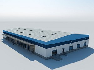 3D interior exterior warehouse model