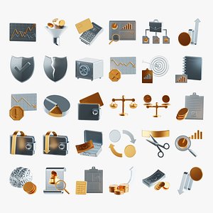 Finance  Investment 3D Collection 3D model