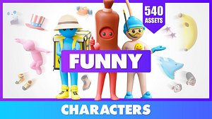Funny Characters 3D Models Pack