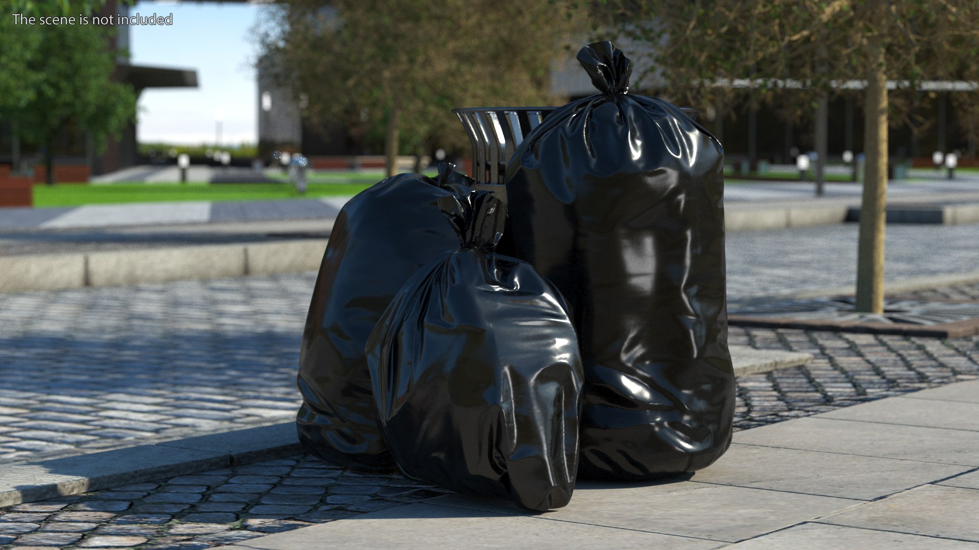 3D Tied Closed Black Trash Bags - TurboSquid 1852931