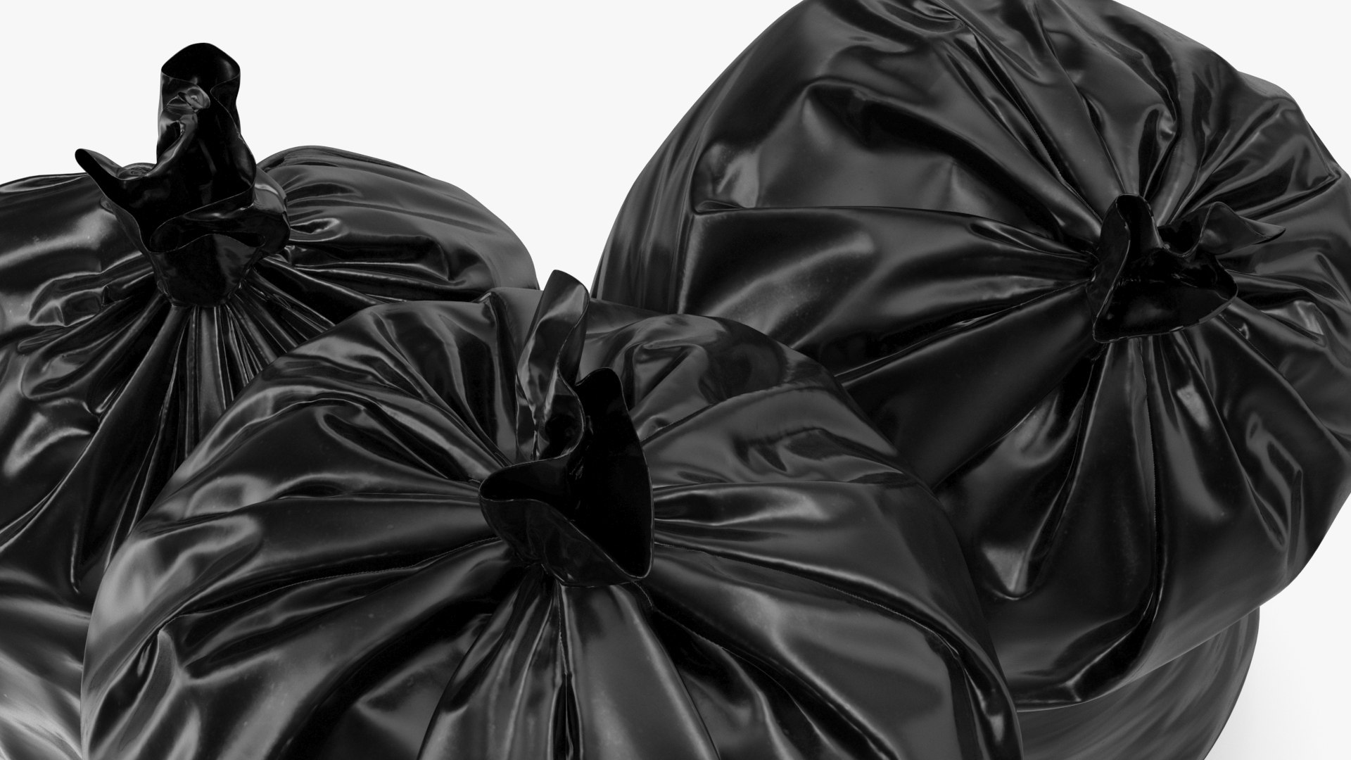 3D Tied Closed Black Trash Bags - TurboSquid 1852931