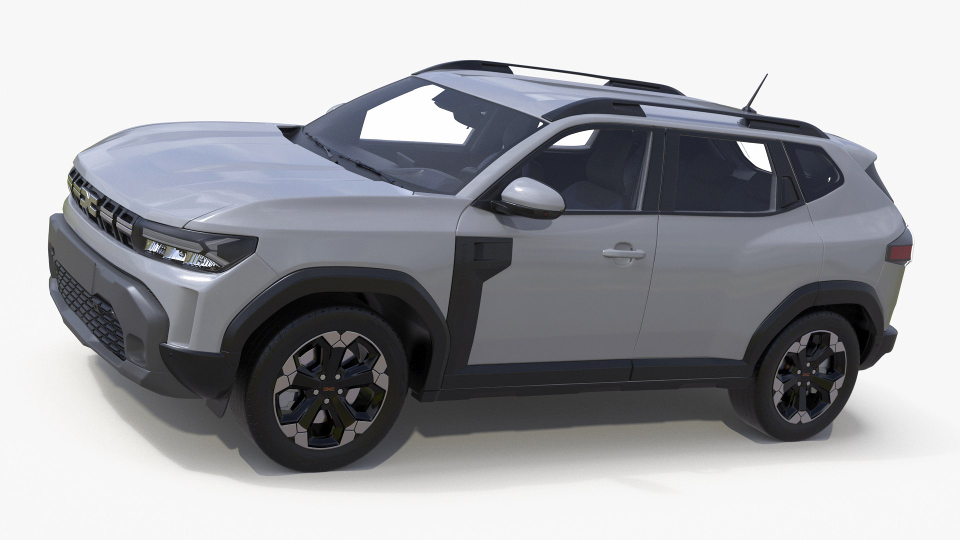 Dacia Duster 2024 Crossover Simplified White 3D model preview