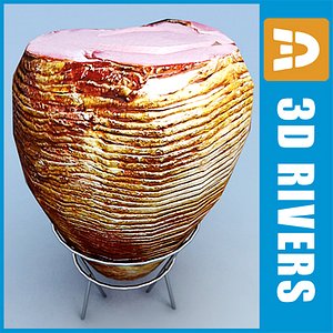 ham meat cooked 3ds