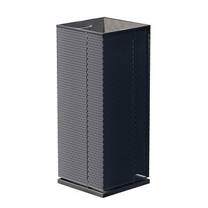 Trash bin with perforated metal cladding