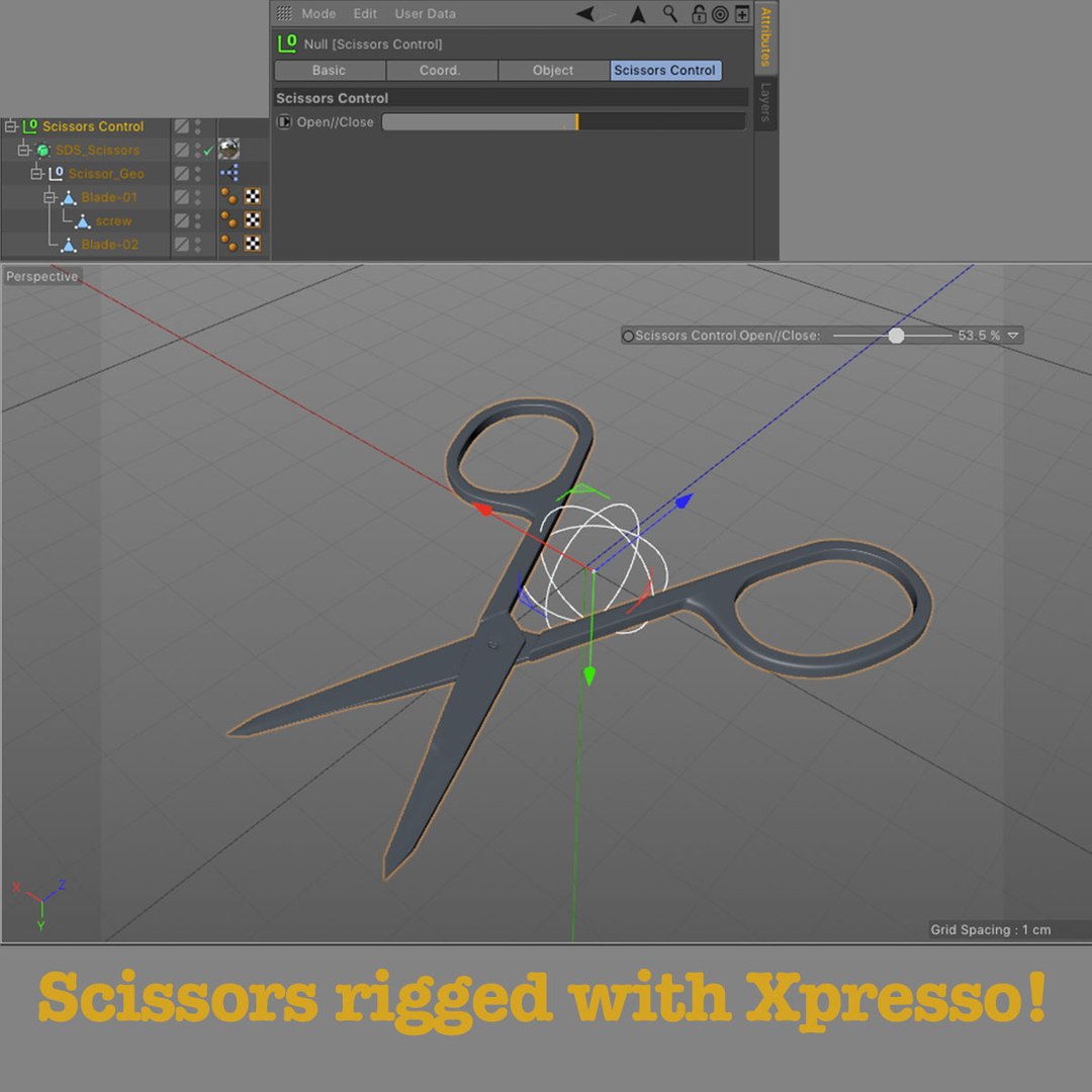 3D model scissors rigged - TurboSquid 1415652