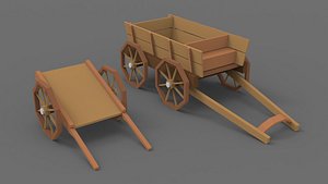 3D model Low Poly Stylized Carts Lowpoly 3D model