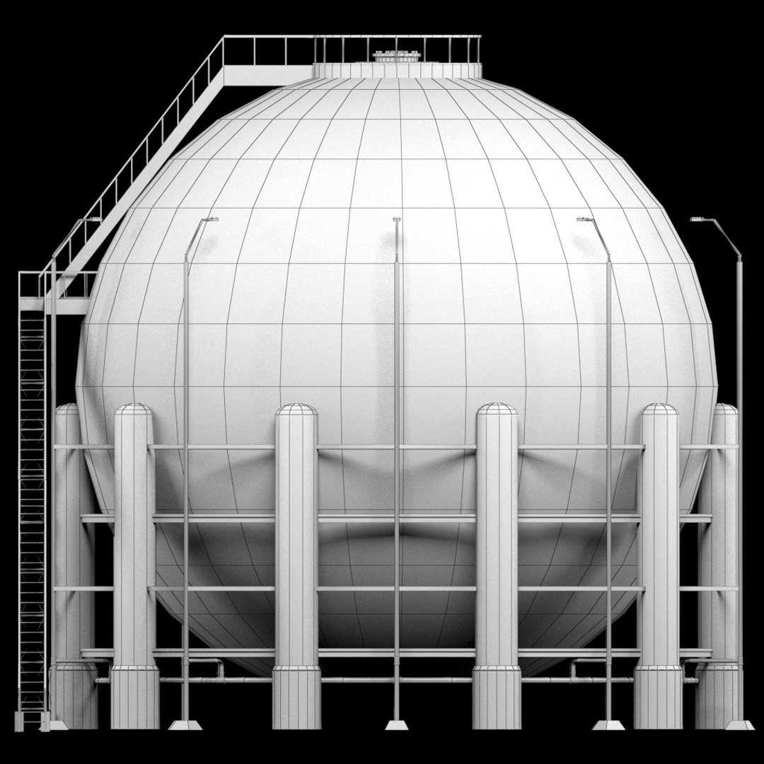 Industrial Sphere Tank Oil Model - TurboSquid 1222293