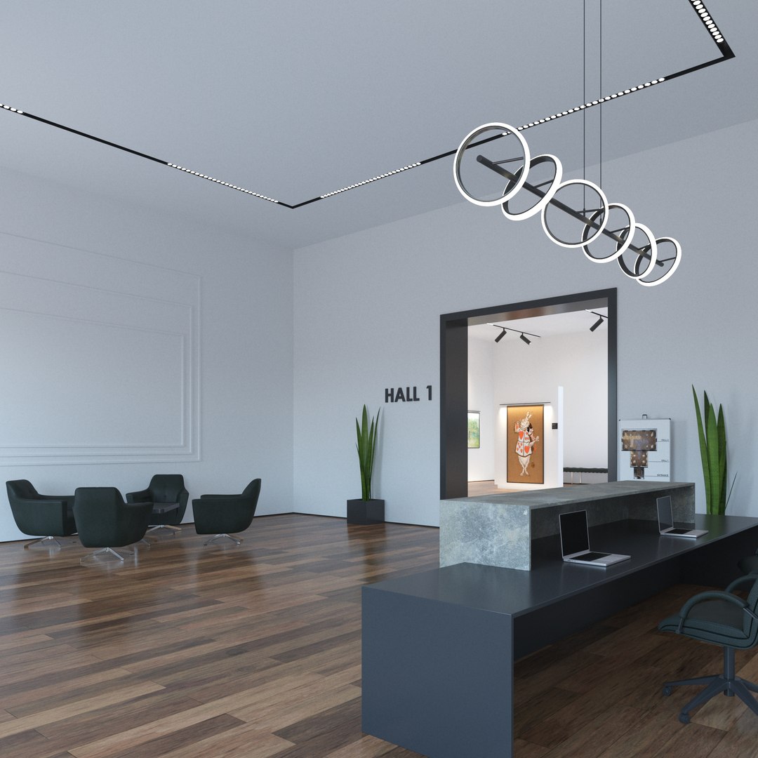 3D Modern Art Gallery Model - TurboSquid 2284018