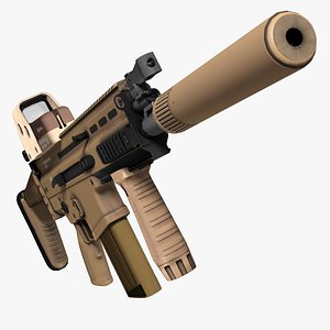 Assault Rifle FN SCAR-H Low Poly
