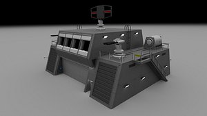 futuristic military command bunker 3d model