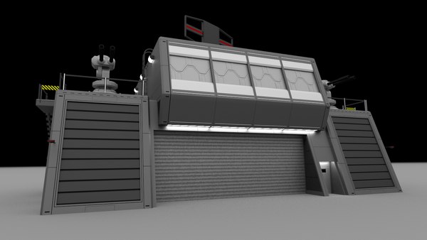 futuristic military command bunker 3d model