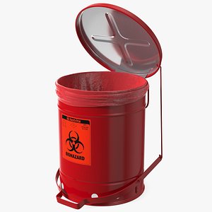 Justrite Biohazard Steel Waste Can