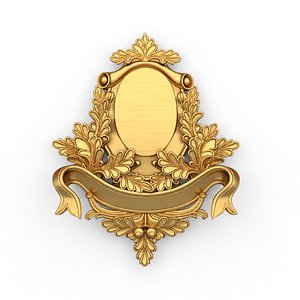 3D Cartouche classic decorative ornament cnc 3d printing stl 02