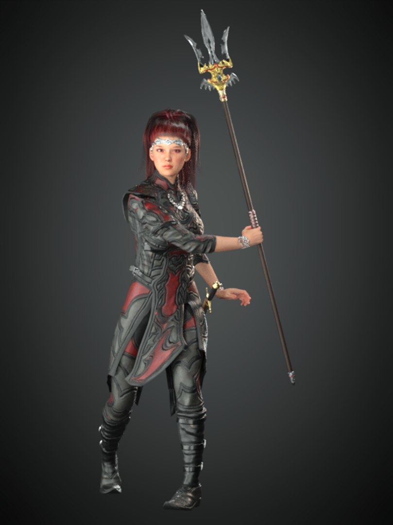 3D Realistic Rigged Warrior Female-Suji Model - TurboSquid 2112535