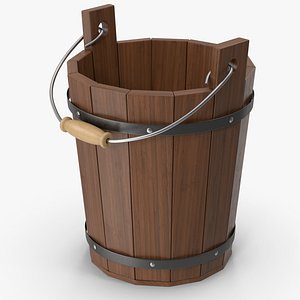 Wooden Bucket Dark Wood