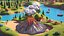 Stylized Erupting Volcano Gray 3D