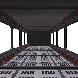 3D model sci-fi corridor modular