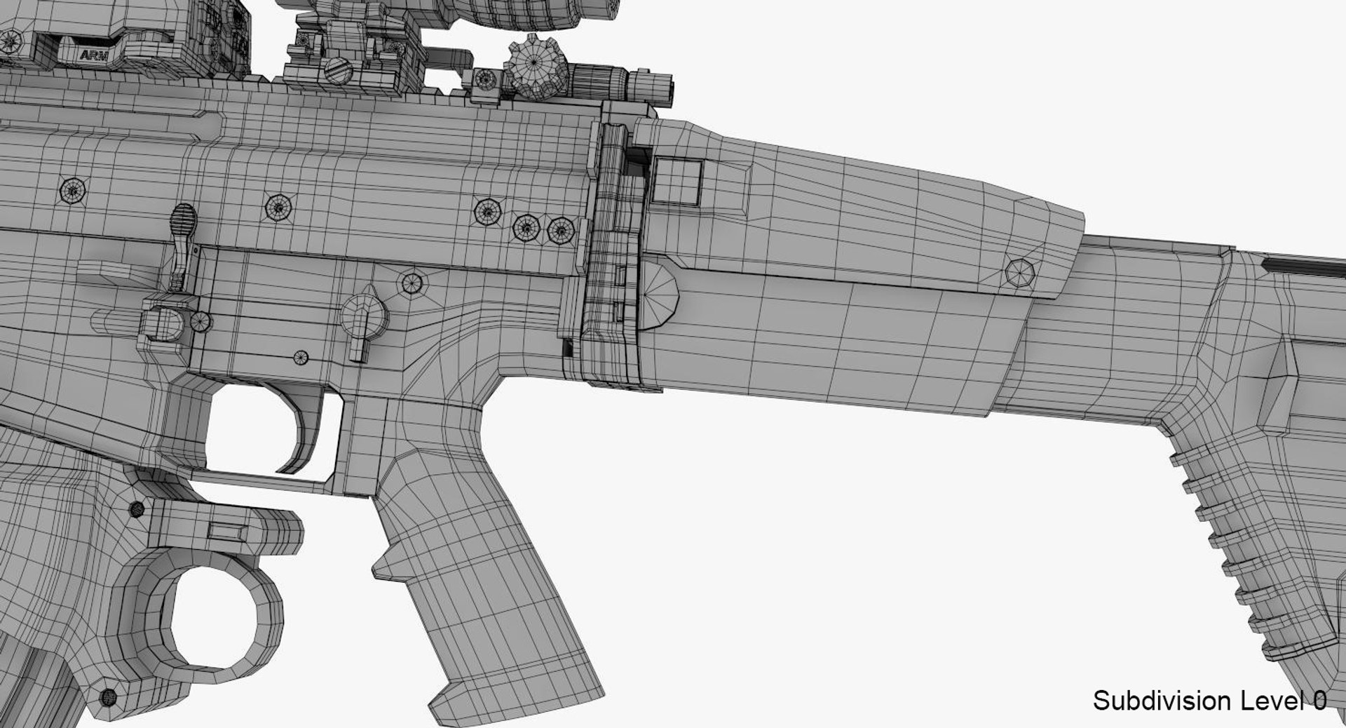 3D assault rifle fn scar-h model https://p.turbosquid.com/ts-thumb/g4/jb4Rgw/o2KNxKlq/wireframe_7/jpg/1496835060/1920x1080/fit_q87/c972b0d739960a4e15a930770c2fdd12f6aed788/wireframe_7.jpg