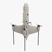White Ukrainian Bagnet VTOL Kamikaze Drone - Loitering Munition PBR