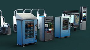 Turnstile Fare Gate 3D Model Subway Ticket Vending Machine 3D model