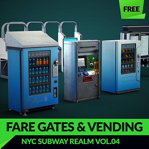 Turnstile Fare Gate 3D Model Subway Ticket Vending Machine 3D model