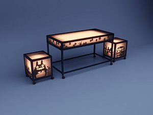 3D Sci-fi glow totoro anime furniture set