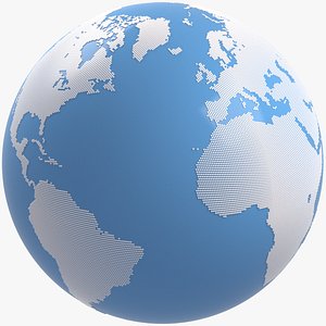 Pixeled Globe Shape 3D model