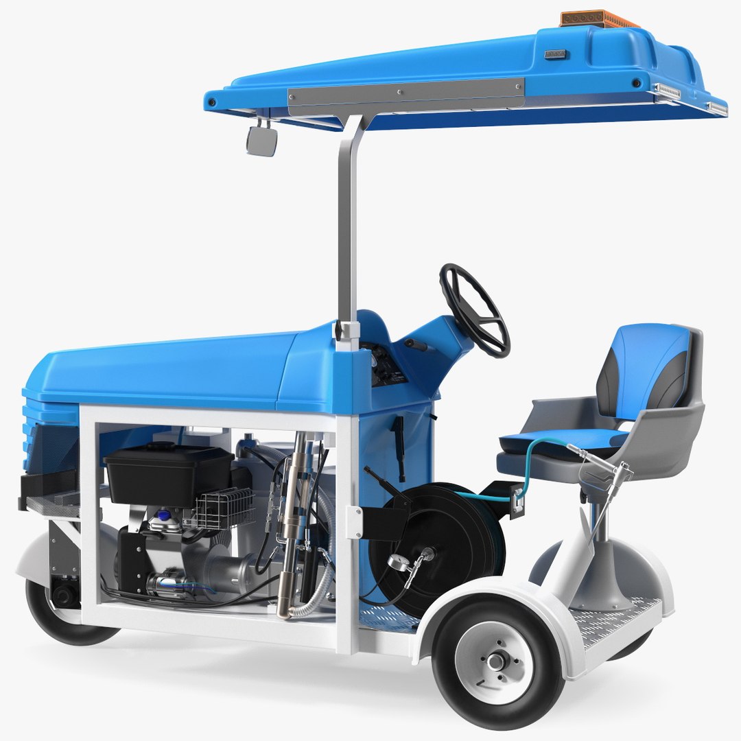 Road Line Marking Machine Rigged(1) 3D model preview
