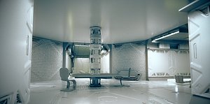 Sci-fi interior Scene for renders 3D model