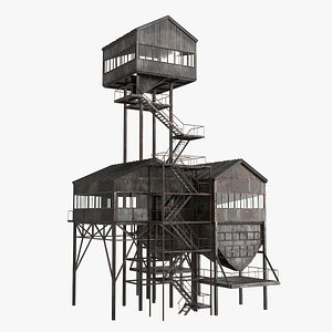 Old Rusty Industial Building 3D model
