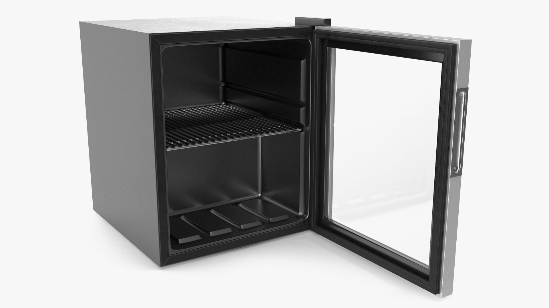 Can Beverage Cooler with Metal Door Open 3D model preview