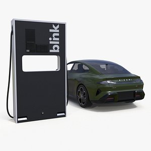Electric Car Charging Station and Xiaomi Verdant Green 3D