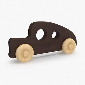 baby wooden car 1 3d model