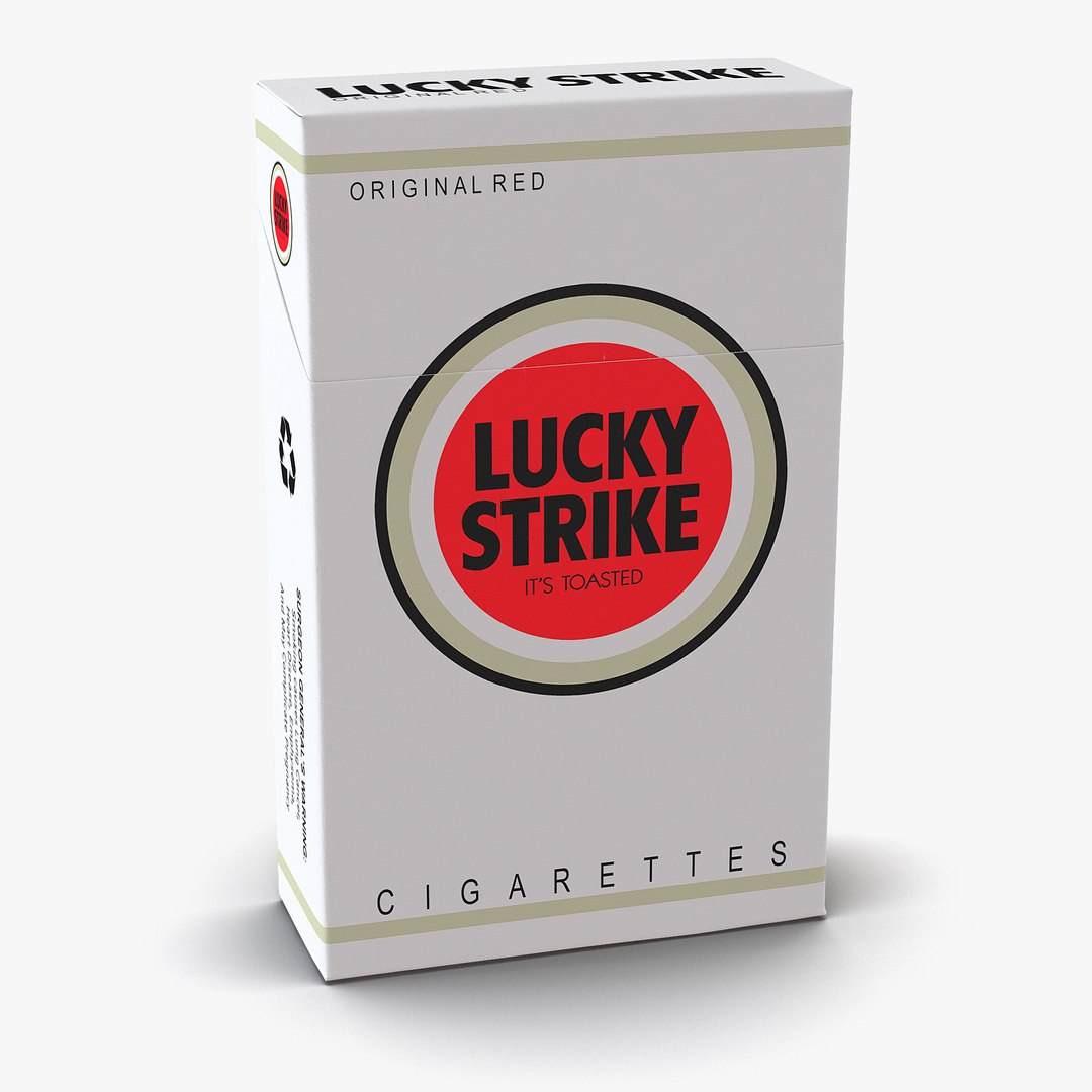 Closed Cigarettes Pack Lucky Strike 3D Model 3D model preview