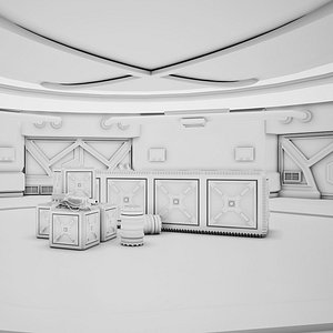 3D model Sci-fi Corridor 03 Clay