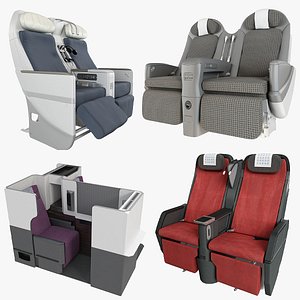 Business Airplane Seats 3D model
