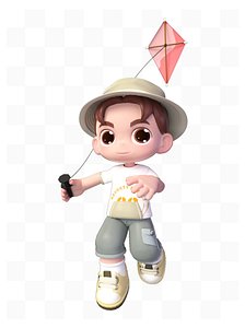 3D Spring outing characters model